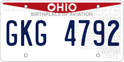 OH license plate GKG4792