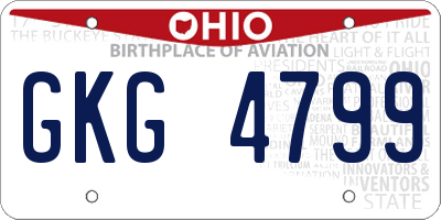 OH license plate GKG4799