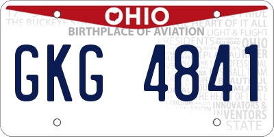 OH license plate GKG4841