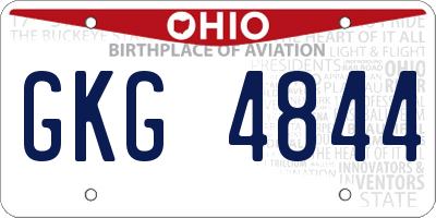 OH license plate GKG4844