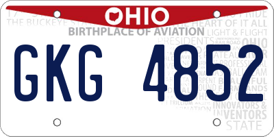 OH license plate GKG4852