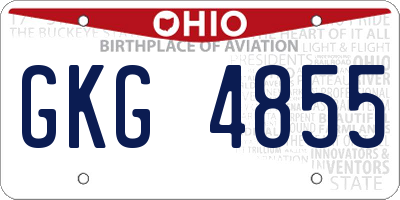 OH license plate GKG4855