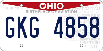 OH license plate GKG4858