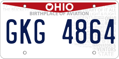 OH license plate GKG4864