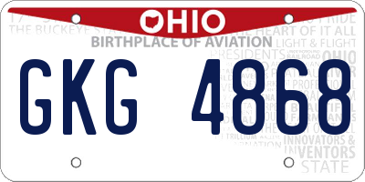 OH license plate GKG4868