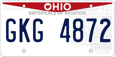 OH license plate GKG4872