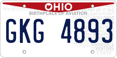 OH license plate GKG4893