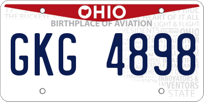 OH license plate GKG4898