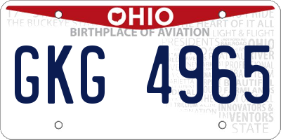 OH license plate GKG4965