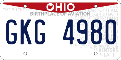 OH license plate GKG4980