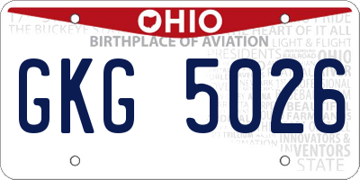 OH license plate GKG5026