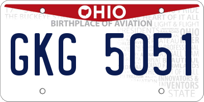 OH license plate GKG5051