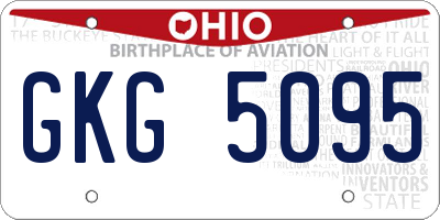 OH license plate GKG5095