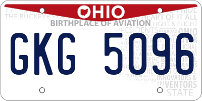OH license plate GKG5096