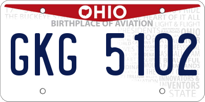 OH license plate GKG5102