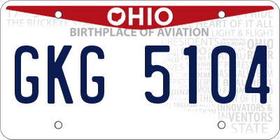 OH license plate GKG5104