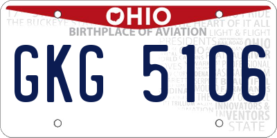 OH license plate GKG5106