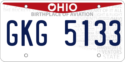 OH license plate GKG5133