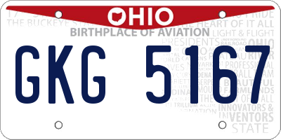 OH license plate GKG5167