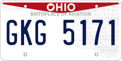 OH license plate GKG5171