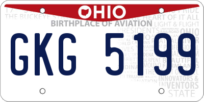 OH license plate GKG5199