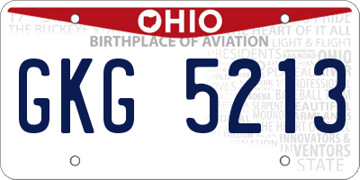 OH license plate GKG5213