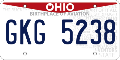 OH license plate GKG5238