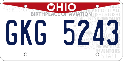 OH license plate GKG5243