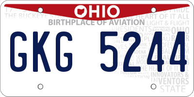 OH license plate GKG5244