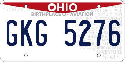 OH license plate GKG5276