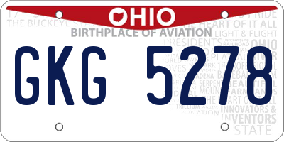 OH license plate GKG5278