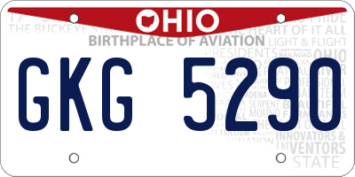 OH license plate GKG5290
