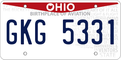 OH license plate GKG5331