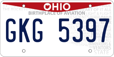 OH license plate GKG5397