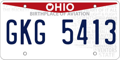 OH license plate GKG5413