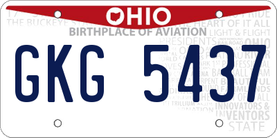 OH license plate GKG5437