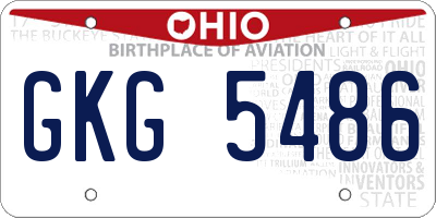 OH license plate GKG5486