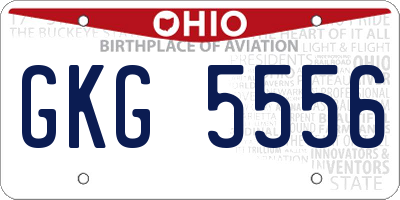 OH license plate GKG5556