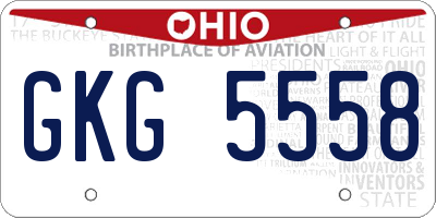 OH license plate GKG5558