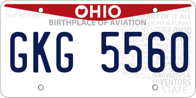 OH license plate GKG5560