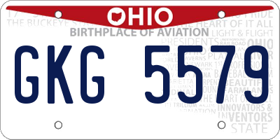OH license plate GKG5579