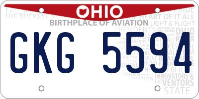 OH license plate GKG5594