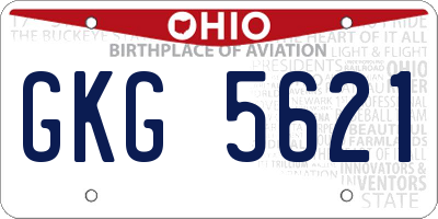 OH license plate GKG5621