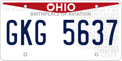 OH license plate GKG5637