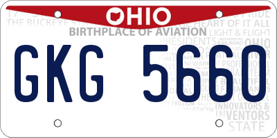 OH license plate GKG5660