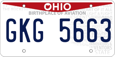 OH license plate GKG5663