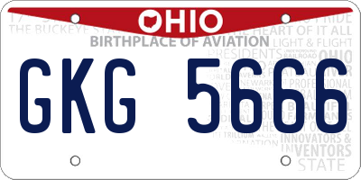 OH license plate GKG5666