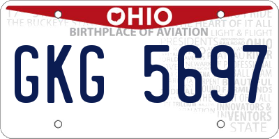 OH license plate GKG5697