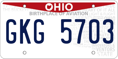 OH license plate GKG5703