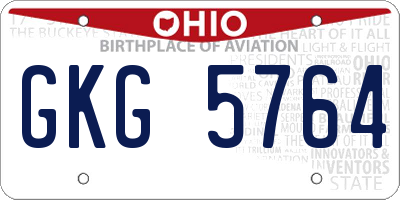 OH license plate GKG5764